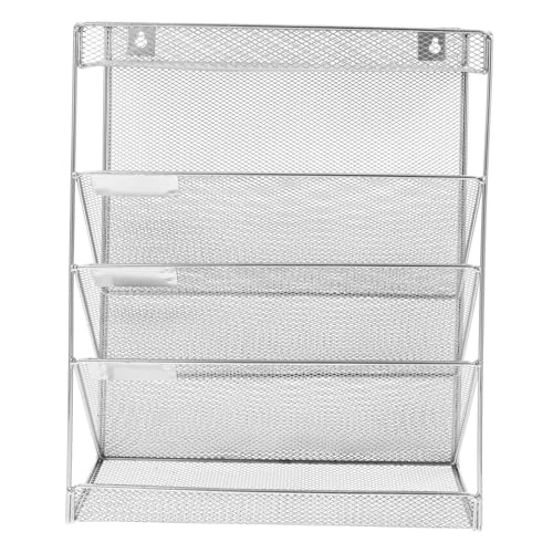 DIYEAH 1 Satz Für Aktenregale Aktenordnerhalter Zeitschriftenhalter An Der Wand Büro-wandorganisator Wandorganizer Fürs Büro Kühlschrankregal Wandhalter Silver Eisen von DIYEAH