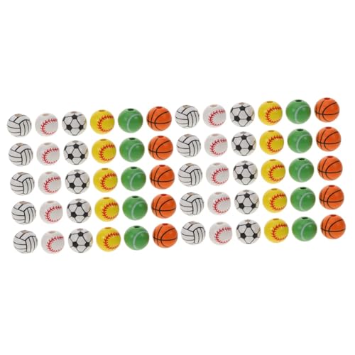 DIYEAH 1 Satz Fußball-holzperlen Perlen Für Sportbälle Edelsteinperlen Perlen Für Armbänder Schmuckherstellung Bastelmaterial Charms Anhänger Sportperlen Sport-abstandsperlen 30st von DIYEAH