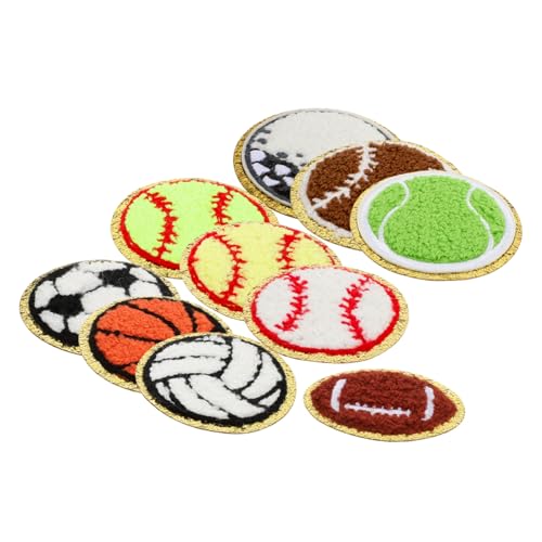 DIYEAH 1 Satz Fußball-stickpatch Basketball-patch Patches Reparieren Gestickte Flicken Zum Aufbügeln Fußball-patch Zum Aufbügeln Baseball Patches Zum Aufbügeln Ball-patches Chenille 10st von DIYEAH