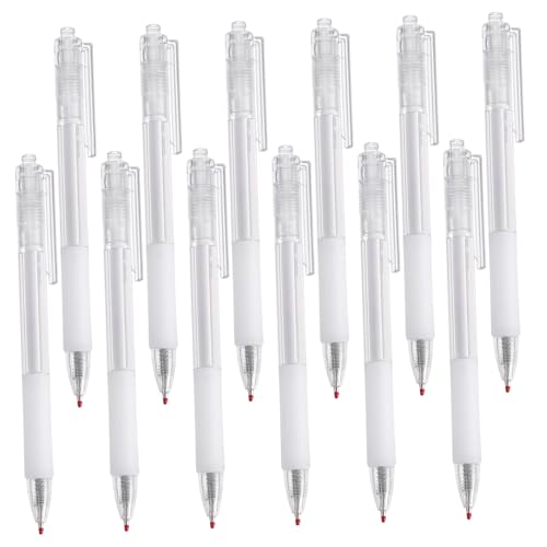 DIYEAH 1 Satz Gelstift Drücken Gelstifte Gel Schreibstifte School Pens Kugelschreiber Black Ink Pen Rollerstifte Klick-gelschreiber Neutrale Stifte Gepresster Gelstift Plastik Weiß 12st von DIYEAH