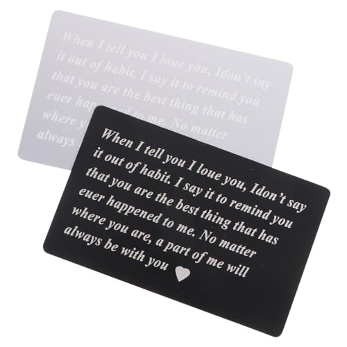 DIYEAH 1 Satz Geständnis Karte Couple Paare Couple Jubiläumskarten Brieftasche Einfügen Valentinstag Geschenkkarten Brieftasche Karteneinsätze Legierung Black 2st von DIYEAH