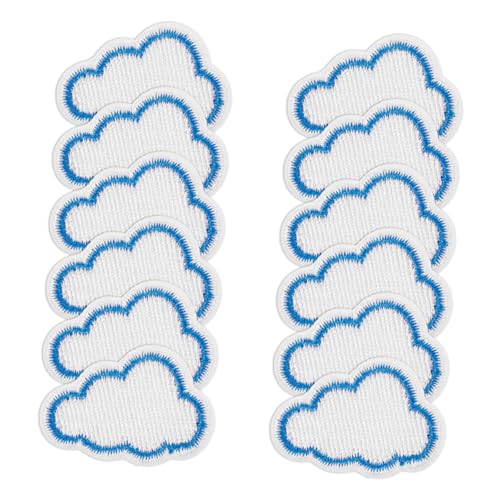 DIYEAH 1 Satz Gestickte Stoff Aufkleber Jacken Aufnäher Kleidungsstücke Patches Stickerei Aufbügelflicken Selber Machen Cloud-patch Gestickte Flicken Zum Aufbügeln Stickgarn Blue 12st von DIYEAH