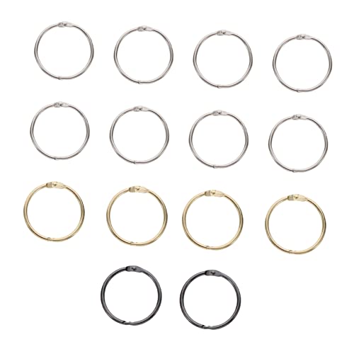 DIYEAH 1 Satz Geteilter Ringordner Loseblattordner Ring Binderinge Fotoalbum Binder Diy Binder Ringe Notizbuch-binderringe Ringordner Für Lose Blätter Goldene Binderklammern Metall 14st von DIYEAH