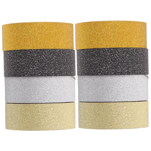 DIYEAH 1 Satz Glitzer Und Papier Band Hübsches Glitzerband Handkontoband Etiketten Diy Klebeband Tag-aufkleber Glitzerband Selber Machen Scrapbook-washi-tape Japanisches Papier 8rollen von DIYEAH