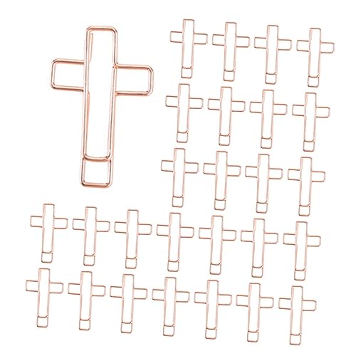 DIYEAH 1 Satz Goldenes Schreibtischzubehör Lustige Bürodekoration Clips Büroklammern Große Bindeklammer Zwischenablage Rosa Büromaterial Schreibtisch-organizer Weiß Metall Rose Gold 60st von DIYEAH