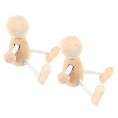 DIYEAH 1 Satz Hölzerner Mann Holzfiguren Diy Holzspielzeug Holziges Peg-puppen Puppenhaus Puppen Für Roboter Holzpuppen Selber Machen Handbemalte Puppen Selber Machen 2st von DIYEAH