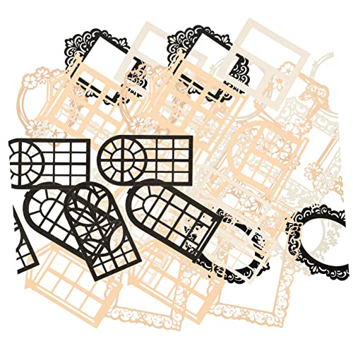 DIYEAH 1 Satz Hohlmaterial Papier Ästhetisches Sammelalbum Scrapbook-aufkleber Sterben Streifen Sammelalbum Liefert Punkt Spitzen-scrapbooking-zubehör Bastelpapier Schrottbuchpapier 40st von DIYEAH