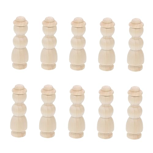 DIYEAH 1 Satz Holz Schurke Bausatz Für Handpuppen Mädchen Peg-puppe Bastel Set Für Bastelset Für Unfertige Holzpuppe Unfertiger Holzpflock Hölzern Khaki 10st von DIYEAH