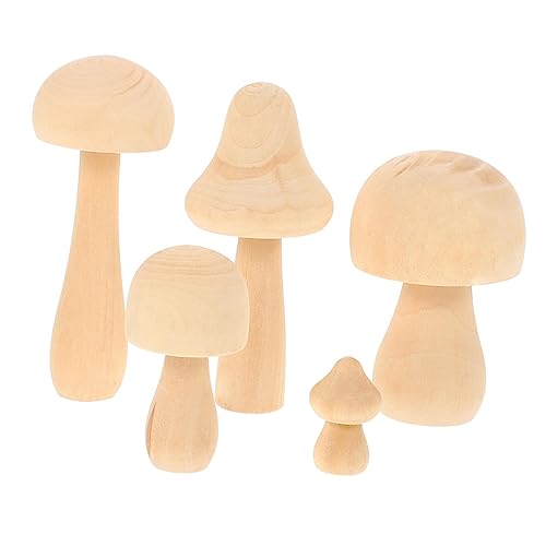 DIYEAH 1 Satz Holzschmuck Selber Machen Pilz-nachtlicht Pilze Pilz Malen Selber Machen Pilz Kissen Desktop-verzierungen Für Zu Hause Pilzdekor Pilz Zeug Mini- Anlage 5st von DIYEAH