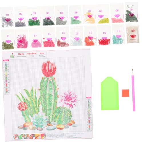 DIYEAH 1 Satz Kaktus Kreuzstich Erdbeer-Stickerei-Handwerk Stickset für Anfänger Bausatz Armbänder embroidery kit embroidery set werkzeug dekorative Kreuznähte Stickerei-Starter-Kit Stoff von DIYEAH