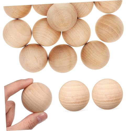 DIYEAH 1 Satz Kugel Aus Massivem Holz Holzkugelverzierungen Holzperlen Basteln Bastelbedarf Holzkugeln Kleine Holzkugeln Holzformen Holzkugeln Unfertig Rund Diy-ball Khaki Lotusbaum 15st von DIYEAH