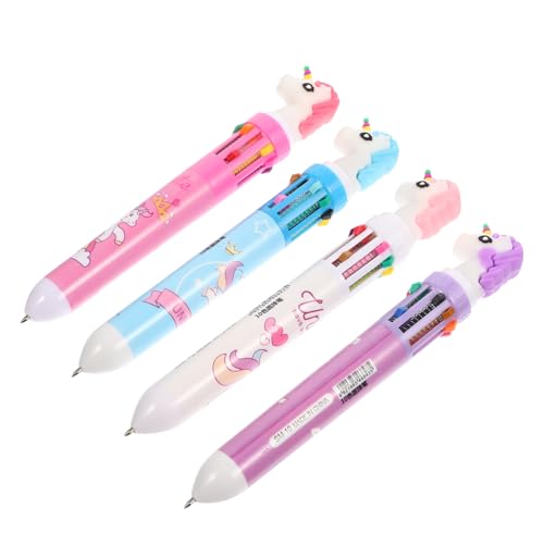 DIYEAH 1 Satz Kugelschreiber Stifte Neuheitstifte Mehrfarbiger Stift Multi-stift Schreibutensilien Schreibkladde Kinderaccessoire Desktop-mehrfarbenstift Abs Colorful 4 Stück von DIYEAH