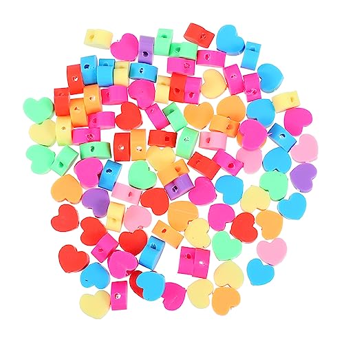 DIYEAH 1 Satz Liebe Perlen Herz Strohhalme Bulk-schmuckanhänger Briefe Bastelset Basteln Für Bunte Liebesperlen Herz Armband Perlen Polymer-ton Colorful 100 Stück von DIYEAH