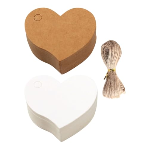 DIYEAH 1 Satz Liebesetikett Namensschilder Zur Hochzeit Preisschilder Mini-kraft-tags Leere Kraftetiketten Leere Herzförmige Etiketten Kleine Herzanhänger Diy Hängeetiketten Papier 200st von DIYEAH