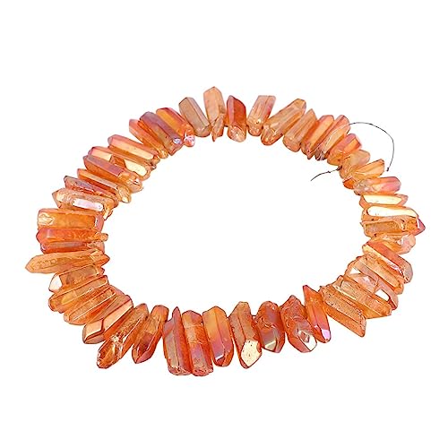 DIYEAH 1 Satz Natürliche Kristallsäulenschnur Schmuck baumeln Gesicht Perlen jewelry making kit jewellery making kit Bausatz aus Naturstein DIY handgefertigtes Ohrringe Zubehör Orange von DIYEAH