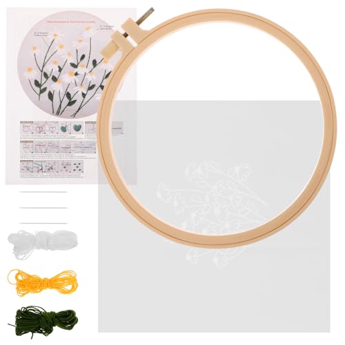 DIYEAH 1 Satz Organza-stickerei Bausatz Stich Nähen Schmuck Bausätze Häkeln Stickerei-versorgung Bastelstickerei-kits Handwerkliches Stickgarn Stickrahmen Selber Machen Nähzubehör Kabel von DIYEAH