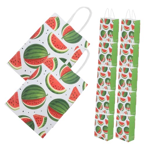 DIYEAH 1 Satz Papiertüten Aus Wassermelone Geschenkverpackung Snackbeutel Sommerparty Dekoration Dekorationen Für Geburtstagsfeiern Mit Früchten Wassermelonenbeutel Kraftpapier 12st von DIYEAH