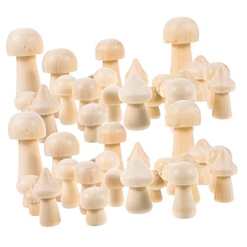 DIYEAH 1 Satz Pilz-Set Mini-Dekor Pilzdekor natürliche handwerkliche Pilze Miniaturpilz Pilzstatue mushroom decor Tischdekoration mit Pilzen Mini-Pilze Holzpilze Gartendekoration hölzern von DIYEAH