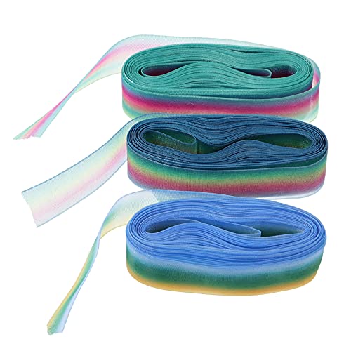 DIYEAH 1 Satz Regenbogen-chiffonband Bastelmaterial Bastel Materialien Banddekoration Must-have Für Dekorationsliebhaber Band-haarschmuck Diy Bastelbänder Haarschmuckband 3 Rollen von DIYEAH