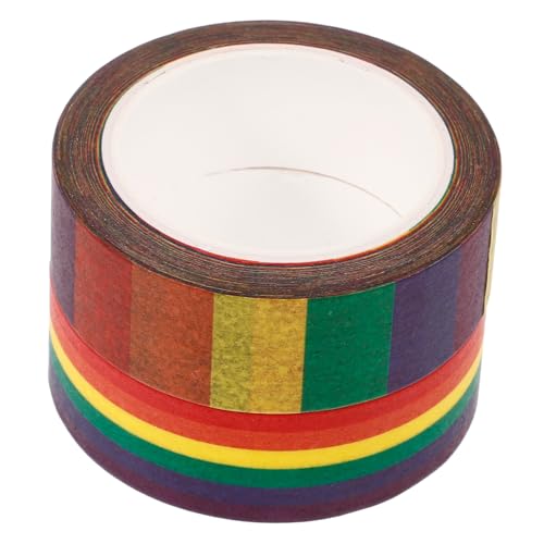 DIYEAH 1 Satz Regenbogenband Doppelseitiges Klebeband Strapazierfähig Party Spender Geschenkverpackung Papier Klebeband Regenbogen-klebeband Dekorative Klebebänder Selber Machen 2 Rollen von DIYEAH