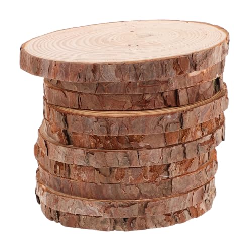 DIYEAH 1 Satz Runde Holzspäne Rundes Holzschild Kreisornamente Aus Holz Zum Basteln Hölzerne Ornamente Runde Holzkreise Unbehandelte Naturholzscheiben Holzornamente Kiefernholz Brown 10st von DIYEAH