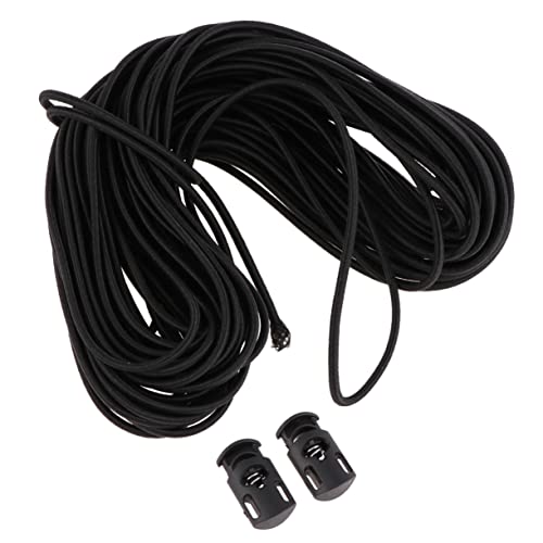 DIYEAH 1 Satz Rundes Elastisches Seil Schlösser Riemen Umschalten Bungee-seile Mit Haken Splinte Mini-rundschalter Ohne Sperre Griffe Gepäckband Tasche Anhängerkupplung Kabelschloss Black von DIYEAH