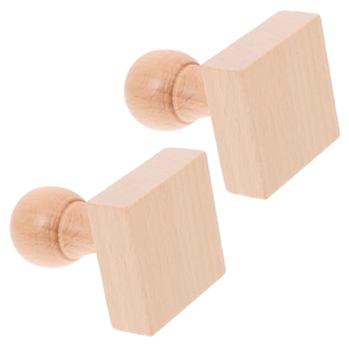 DIYEAH 1 Satz Stempel Für Kinder Holz Stempel Holzblock Stempel Bastel Holzstempel Stempelwerkzeug Diy Handgefertigte Stempel Kreativer Holzstempel Diy-bastelstempel Hölzern Beige 2st von DIYEAH