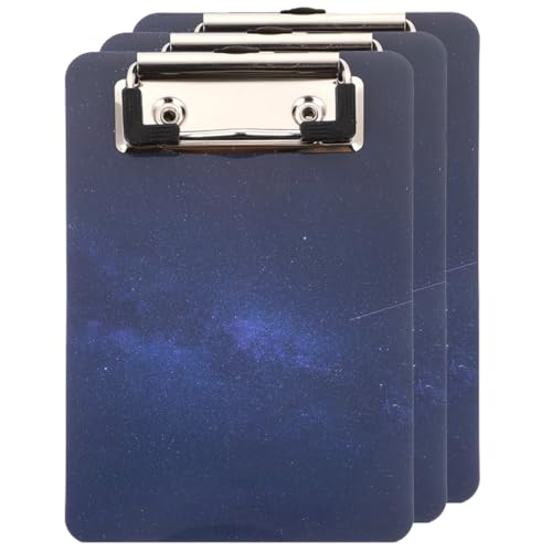 DIYEAH 1 Satz Sternenhimmel-schreibblock Papierständer Tragbares Klemmbrett Briefbrett Board-clips Datei-clip Zwischenablage Stabile Schreibtafel Reißbrett Hobelbrettklammern Abs Blue 3st von DIYEAH