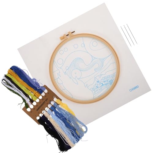 DIYEAH 1 Satz Stickanzug Kunsthandwerk Set Stickerei-Starter-Kit Kunsthandwerk für erwachsene Frauen Kreuzstichpackungen für Anfänger Sticksets für Erwachsene Kreuzstich-Set Plastik Blue von DIYEAH