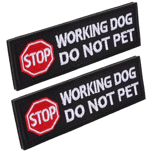 DIYEAH 1 Satz Stickaufnäher Für Haustiertransporter Haustier Rückenband Aufnäher Hundekennzeichnung Aufnäher Patch Nicht Streicheln Etikett Für Hundegeschirr Polyester Black 2st von DIYEAH