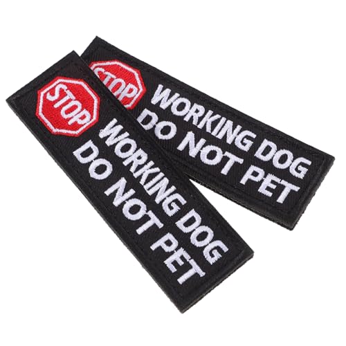 DIYEAH 1 Satz Stickaufnäher Für Haustiertransporter Hundeweste-patch Nicht Berühren Hundegeschirr Patch Reflektierende Hundeflecken Augenklappe Für Hunde Black Polyester 2st von DIYEAH