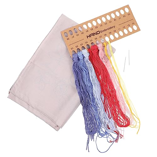 DIYEAH 1 Satz Stickmaterialpaket linen fabric stickmuster valentinsgeschenke handystativ stricken set DIY-Stickerei Taschentuchwerkzeug selber machen Nähmaterial selber machen Baumwolle von DIYEAH