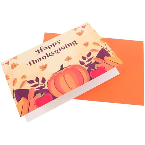 DIYEAH 1 Satz Thanksgiving-Grußkarte Festival-Segenskarte Einladungskarten Cartoon Thanksgiving Herbst-Grußkarten dankeskarte geschenkkarte Cartoon-Design-Grußkarten Karteikarten Papier von DIYEAH