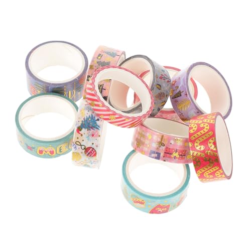 DIYEAH 1 Satz Weihnachtsband Zeitschrift Weihnachtsbänder Aufkleber Papier Weihnachtsdeko Weihnachtskarten Basteln Japanische Klebebänder Washi Tape Zum Verpacken Von Geschenken 11rollen von DIYEAH