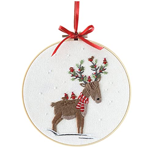 DIYEAH 1 Satz Weihnachtskreuzstich häkeln Häkelset Bausätze Kreuzstich-Set Nadelfilz-Kit embroidery kit weihnachten weihnchtsdeko Stickzubehör Kreuzstichzubehör Baumwollkleidung von DIYEAH