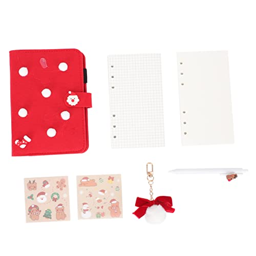 DIYEAH 1 Satz Weihnachtstagebuch Mädchen Dankbarkeitstagebuch Für Frauen Süßes Stationäres Scrapbook-kit Tagebuch Für Mädchen Weihnachtsnotizbuch Filz Notizbuch Kunststoff Rot von DIYEAH