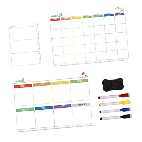 DIYEAH 1 Satz Whiteboard-kühlschrankmagnet Plantafel Wöchentliche Magnettafel Magnet-planer-kalender Magnet-notizblock-kalender Magnetkalender Whiteboard-folie Für Haustiere Colorful von DIYEAH