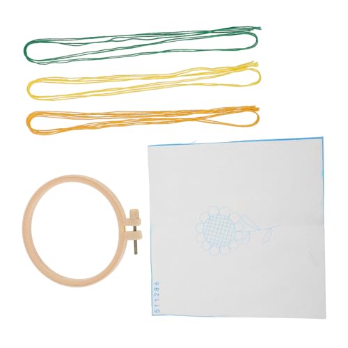 DIYEAH 1 Satz embroidery set Baumwolle häkeln Bausatz Armbandständer rund verstellbarer Schmuck Samthäkelarbeit praktisches Stickgarn Kreuzstich-Kits zum Basteln Stickerei-DIY-Kit Stoff von DIYEAH