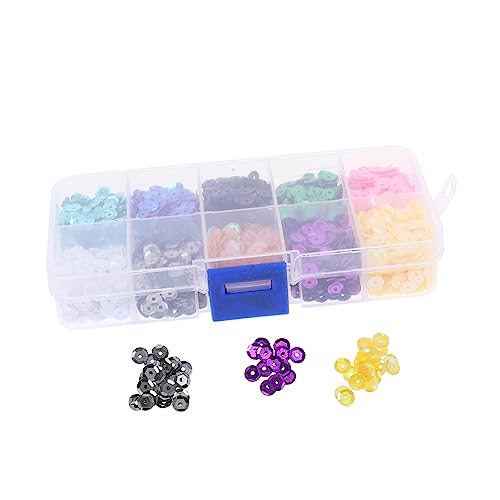 DIYEAH 1 Schachtel Dekorative Fischs chuppen Pailletten DIY-Accessoires für Kleidung runde Paillettenmasse sequin stickrahmen kreative Pailletten flache runde Pailletten Plastik von DIYEAH