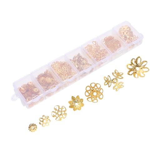 DIYEAH 1 Schachtel Hohler Torusblumenhut Klebrige Strasssteine -kits Trendige Charms Für Die Schmuckherstellung Anhänger Glitzer- -nagellack Kappe Funkeln Legierung Golden von DIYEAH