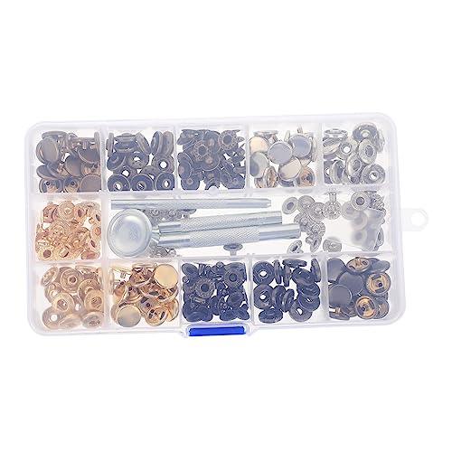 DIYEAH 1 Schachtel Kippschalter Clips Drücken Snap-kit Werkzeuge Knopfverschlüsse Nieten Spikes Für Kleidung Lustige Schnappschüsse Brieftaschenschnallen Marine-schnappschüsse Pop Kupfer von DIYEAH