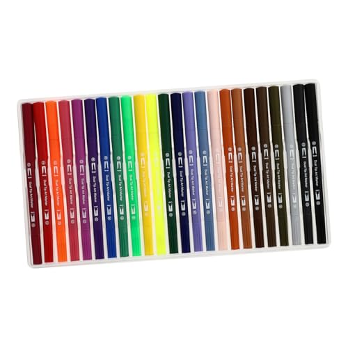 DIYEAH 1 Schachtel doppelseitiger Aquarellstift Dual-Tip-Marker nützliche Farbmarker farbig Textmarker Kunst creative handystativ Zeichenstifte Markierungen zum Ausmalen Plastik von DIYEAH