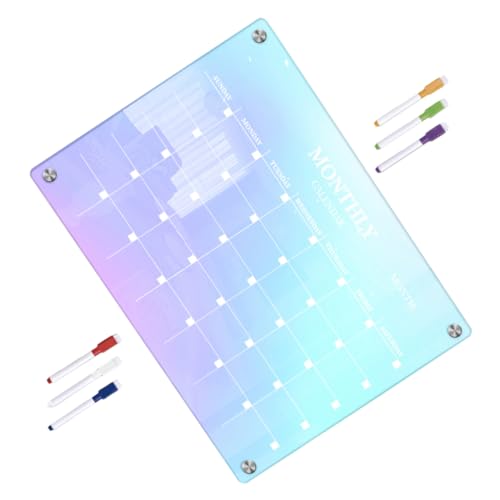 DIYEAH 1 Set Acryl Monatskalender Für Kühlschrank Magnetischer Notizblock Kühlschrank Trocken Abwischbare Tafel Großer Löschbarer Farbiger Kalender Erster Magnetischer Trocken von DIYEAH