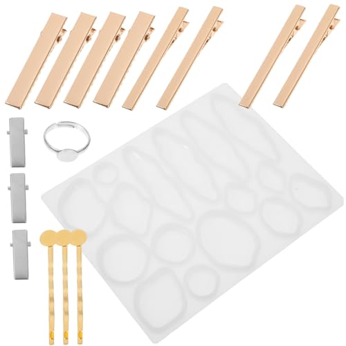 DIYEAH 1 Set DIY Kristallkleber Haarnadelform Haarspangenformen Hand DIY Epoxidform Kits Schlüsselanhänger Anhänger Haarspangen Für Schmuckherstellung Entwirren Styling Farbstoff von DIYEAH