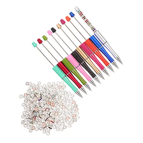 DIYEAH 1 Set Felgen Kugelschreiber Strasssteine Abstandsperlen Kugelschreiber Löschbare Gelstifte Süßer Stift Feine Spitze Gelstifte Perlen Kugelschreiber Bastel DIY Stift Kit von DIYEAH