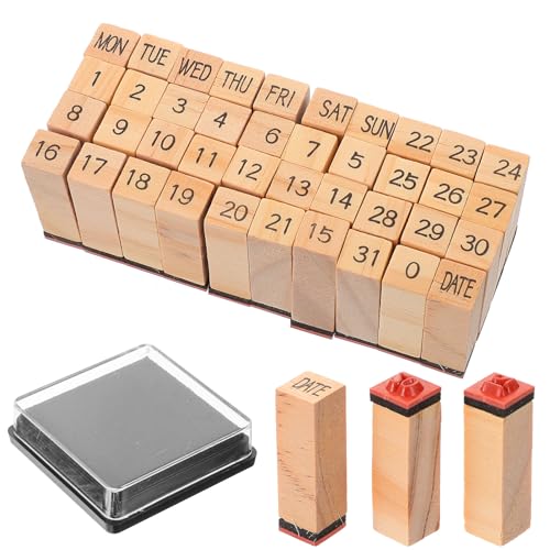 DIYEAH Zahlenstempel Namensstempel 1 Set Holz-scrapbooking-stempel Wochennummern-stempel Kleine Journaling-stempel Diy-holzstempel von DIYEAH