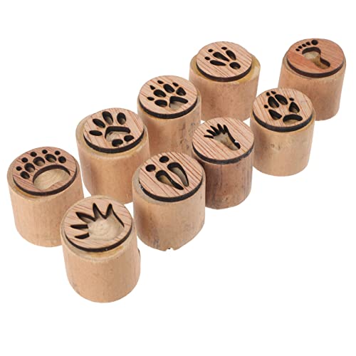 DIYEAH 1 Set Fußabdruck-Stempel-Set, Mini-Tierstempel, dekorativer Gartenstempel, Outdoor-Dekoration, Outdoor-Dekoration, Outdoor-Dekoration, Dekoration, Outdoor, Dekoration, Karten, Holz, von DIYEAH