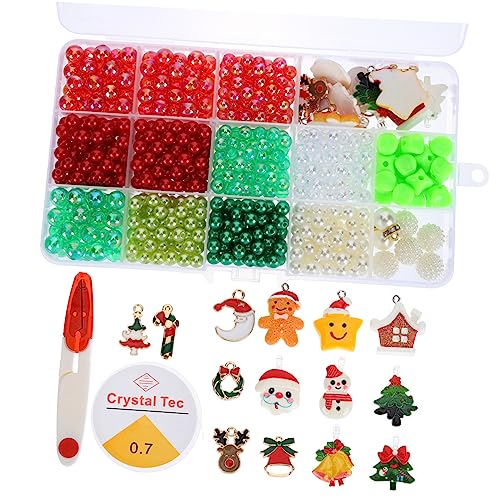 DIYEAH 1 Set Weihnachtsperlen Schmuckset Weihnachtsanzug Kinderperlen Zur Schmuckherstellung Perlensets Perlen Zur Armbandherstellung Kinderarmband Set Perlen Perlenschmuck Set von DIYEAH