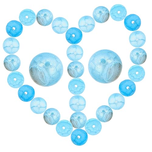 DIYEAH 1 gefrostete Achatperlen Reize Perlenmacher Kit zur Schmuckherstellung Edelsteine Abs natursteinperlen gemstone beads Bastelperlen selber machen DIY Girlande Perle Stein Achat Blue von DIYEAH