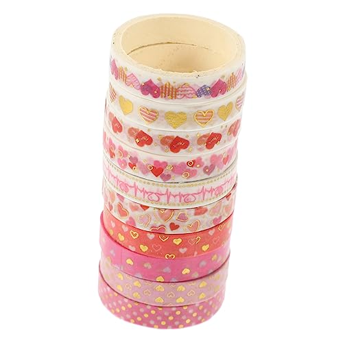 DIYEAH 10 Rollen Heißpräge-washi-tape Aufkleber Sammelalbum Liefert Klebeband Für Haustiere Verwaschenes Klebeband Kunstband Junk-journal-zubehör Band Umwickeln Japanisches Papier von DIYEAH